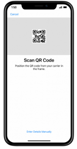 add an esim using qr code