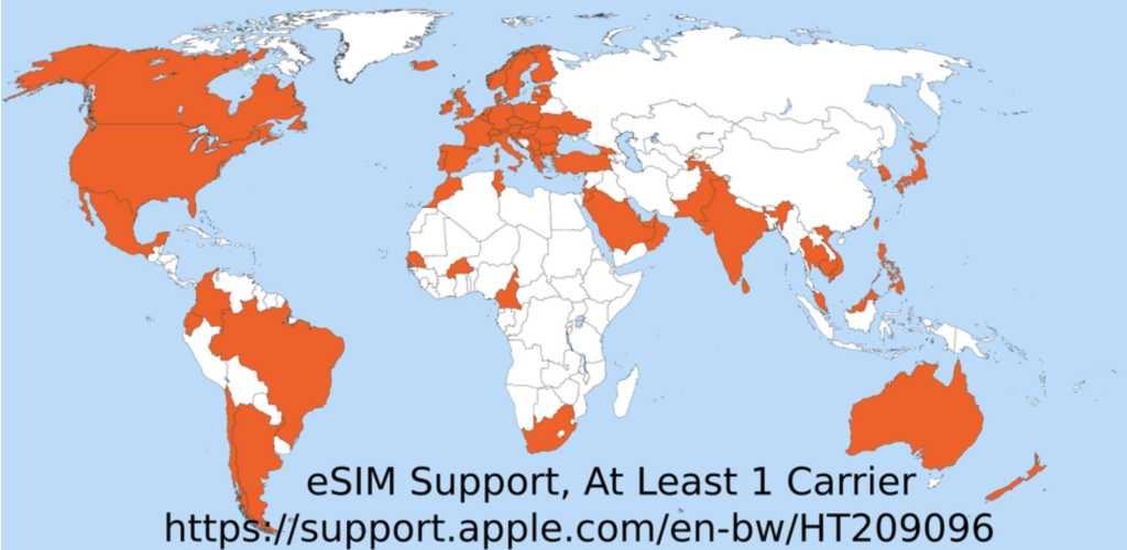 eSIM map